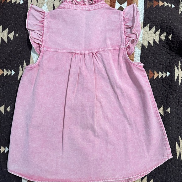 Pink Denim Ruffle Top NWT - Picture 5 of 6